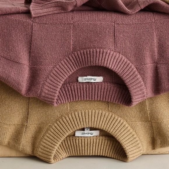 Madewell Men’s Checkerboard Sweater, Men’s Size Medium - Picture 2 of 9